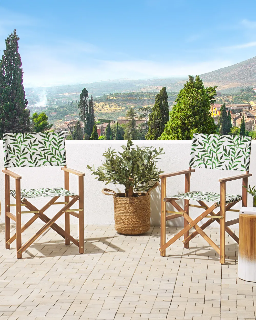Set of 2 Garden Chairs CINE Acacia Wood Grey