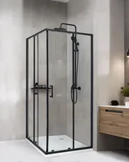 Shower Enclosure TELA 800 x 800 x 1850 mm Black_944650