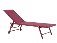 Sun Lounger PORTOFINO Reclining Metal Burgundy_803897