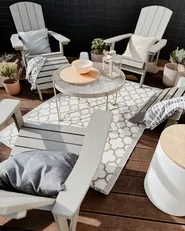 Garden Chair ADIRONDACK with Footstool Light Grey_933066