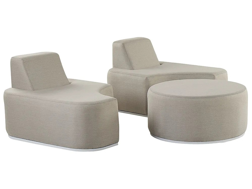 Garden Lounge Set with Table 2 Seater FABRO Modular Light Grey_830448