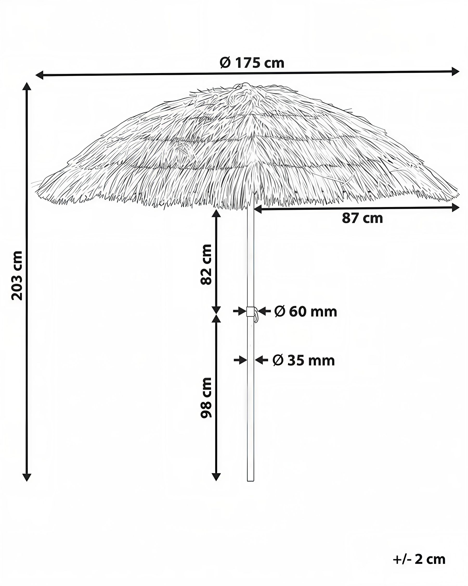 Market Parasol 175 cm CIVETTA Natural_1020811
