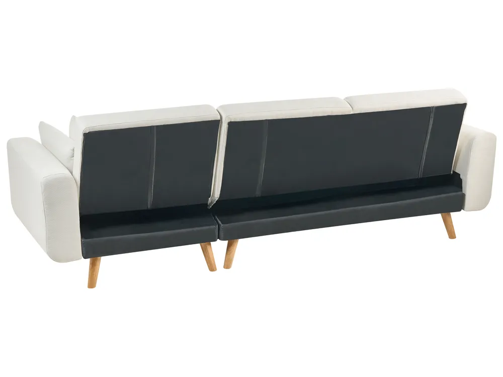 Corner Sofa Bed 3 Seater KAARINA II Fabric White Left Hand_981793