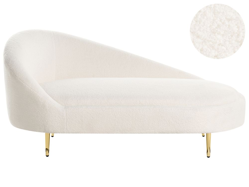 Venstrevendt sjeselong VALREAS Bouclé Off white