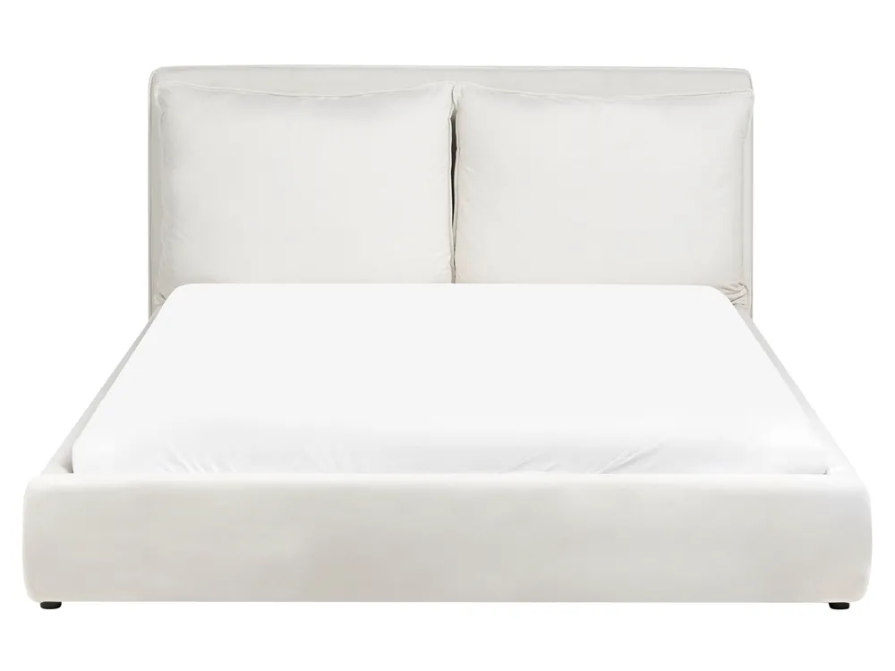 Waterbed Velvet BAJONNA 160 x 200 cm (EU King Size) Off-White_1009589