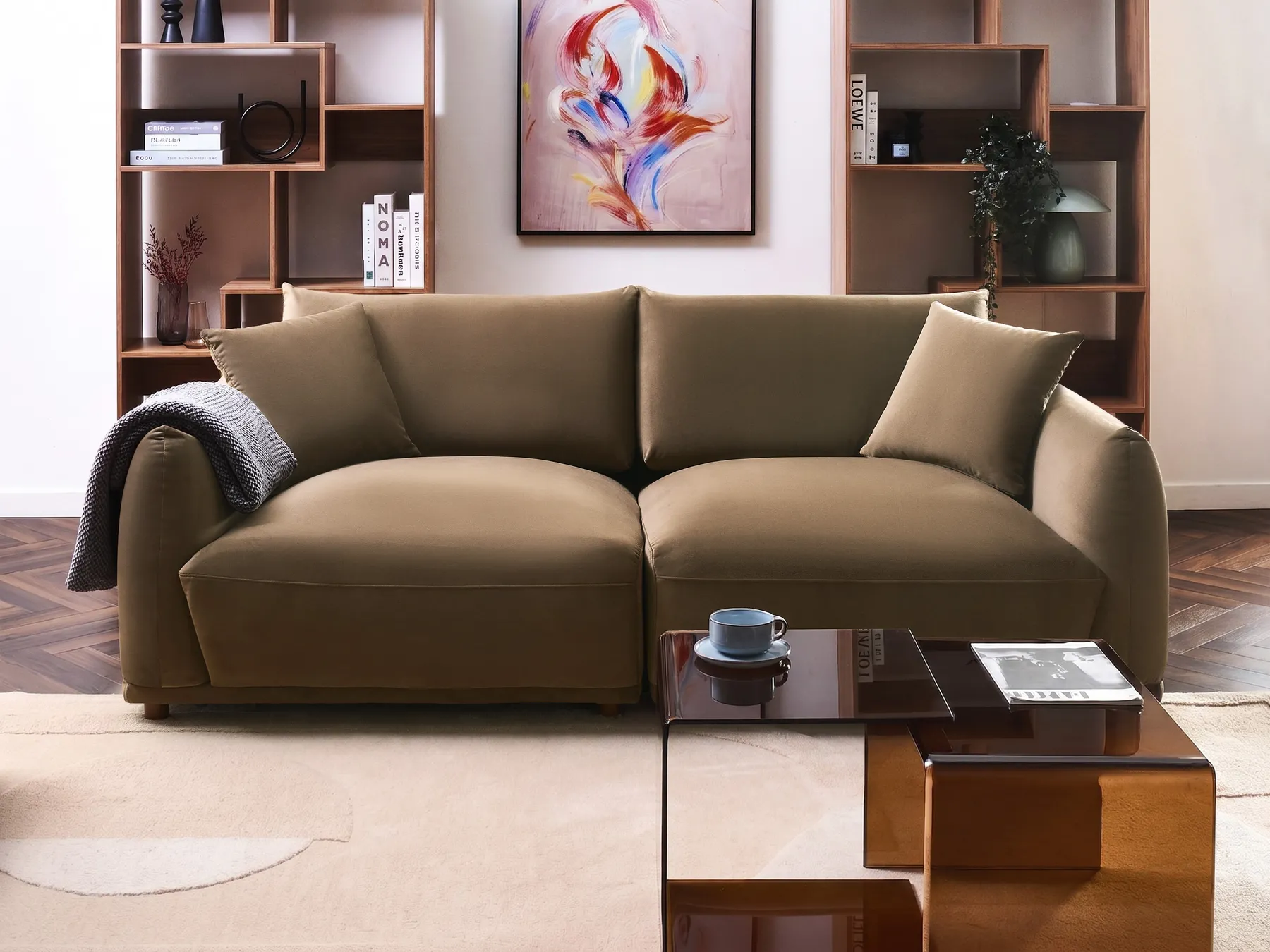 Sofa 3 Seater JUBEK Velvet Brown_1074497