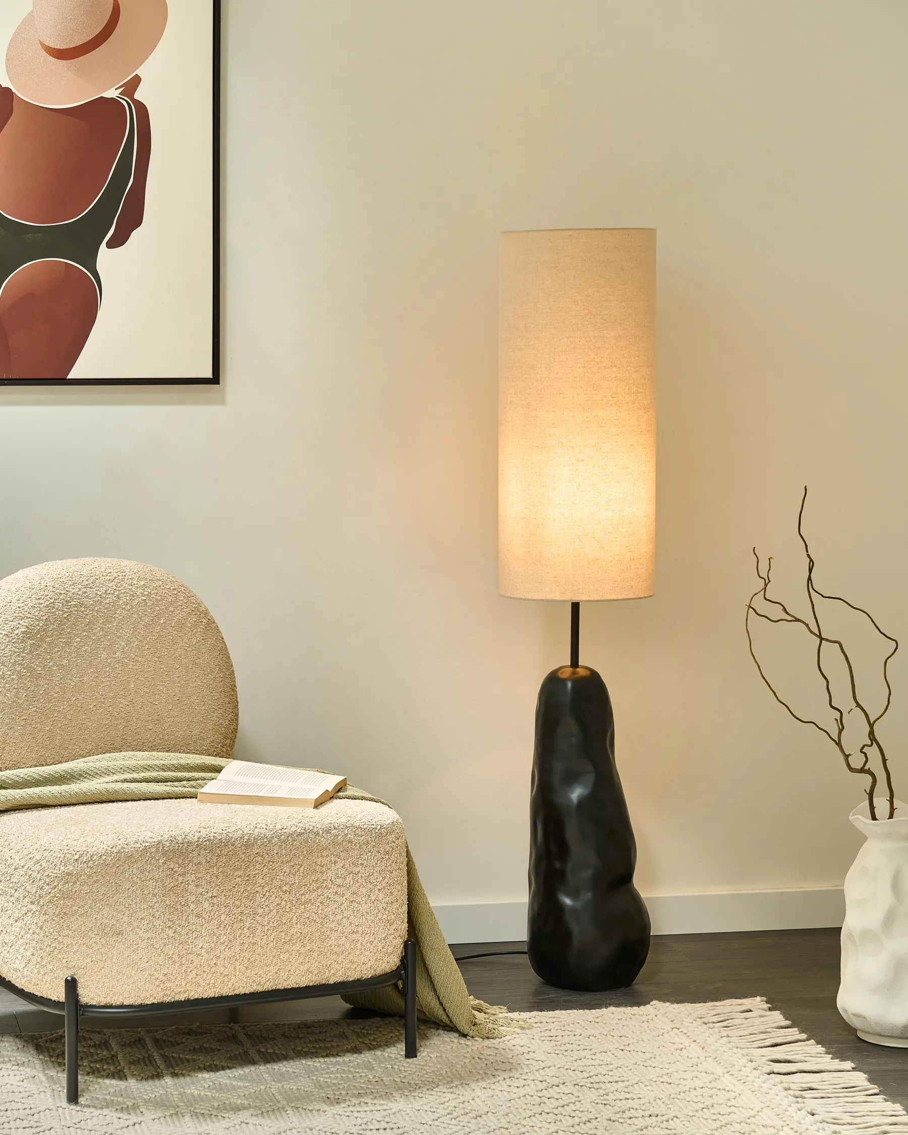 Golvlampa SELB Keramik Svart_996910