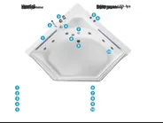 Hjørneboblebad med LED CACERES 211 x 150 cm Hvit_786962