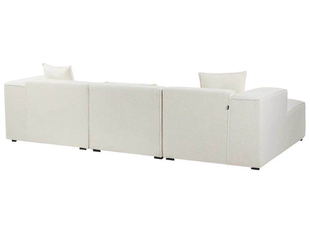 Corner Sofa 3 Seater DOLVA Boucle Off-White Left Hand_946416