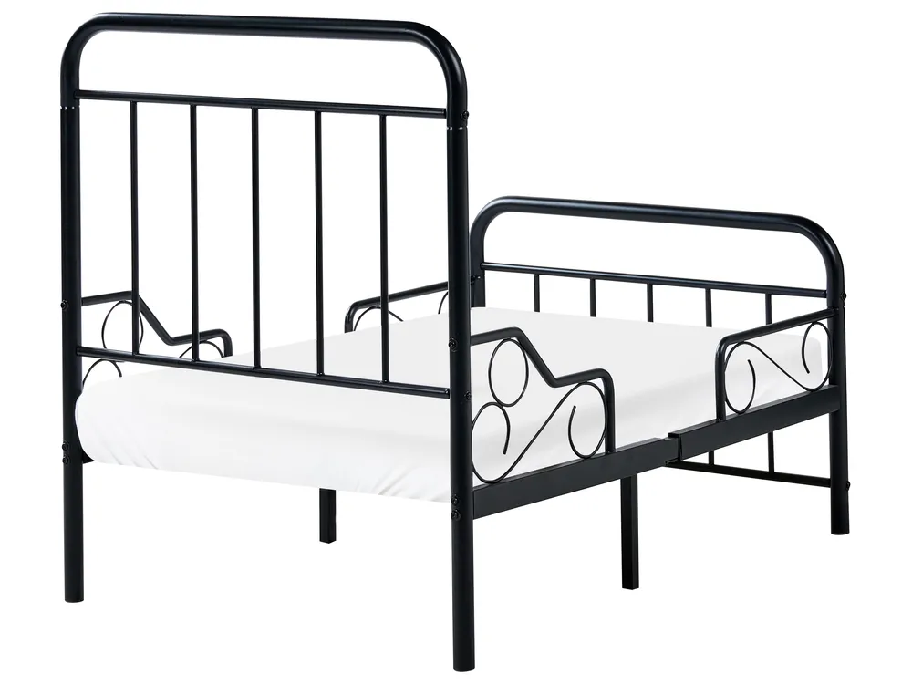 Extendable Kids Bed Metal ANAIS 90 x 200 cm (EU Single) Black_1033452