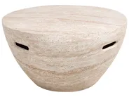 Coffee Table VICARELLO 68 cm 68 cm Travertine Effect_1007433