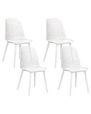 Set med 4 matstolar EMORY Vit_876544
