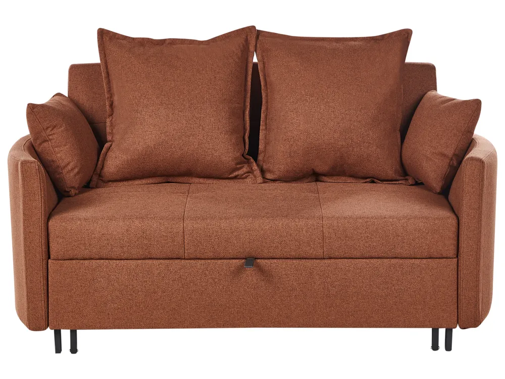Sofa Bed 2 Seater HOVIN Fabric Golden Brown