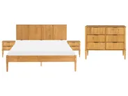 Bedroom Set Pine Wood AMBAZAC 160 x 200 cm (EU King Size) Light Brown_1118944