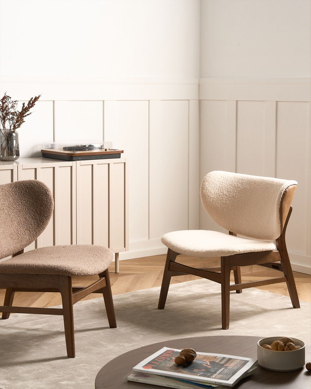 Lenestol DAY Bouclé Brun/lys beige