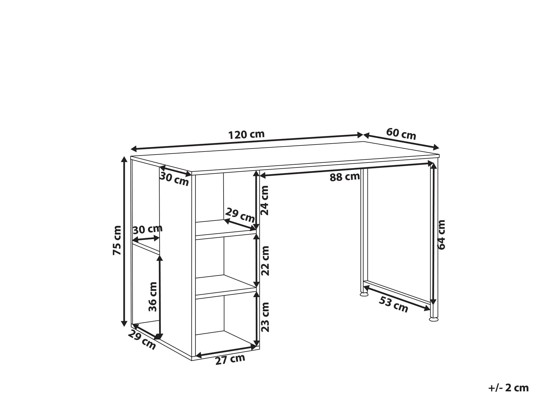 Skrivbord DESE 120 cm 60 cm Brun/ Vit_791169