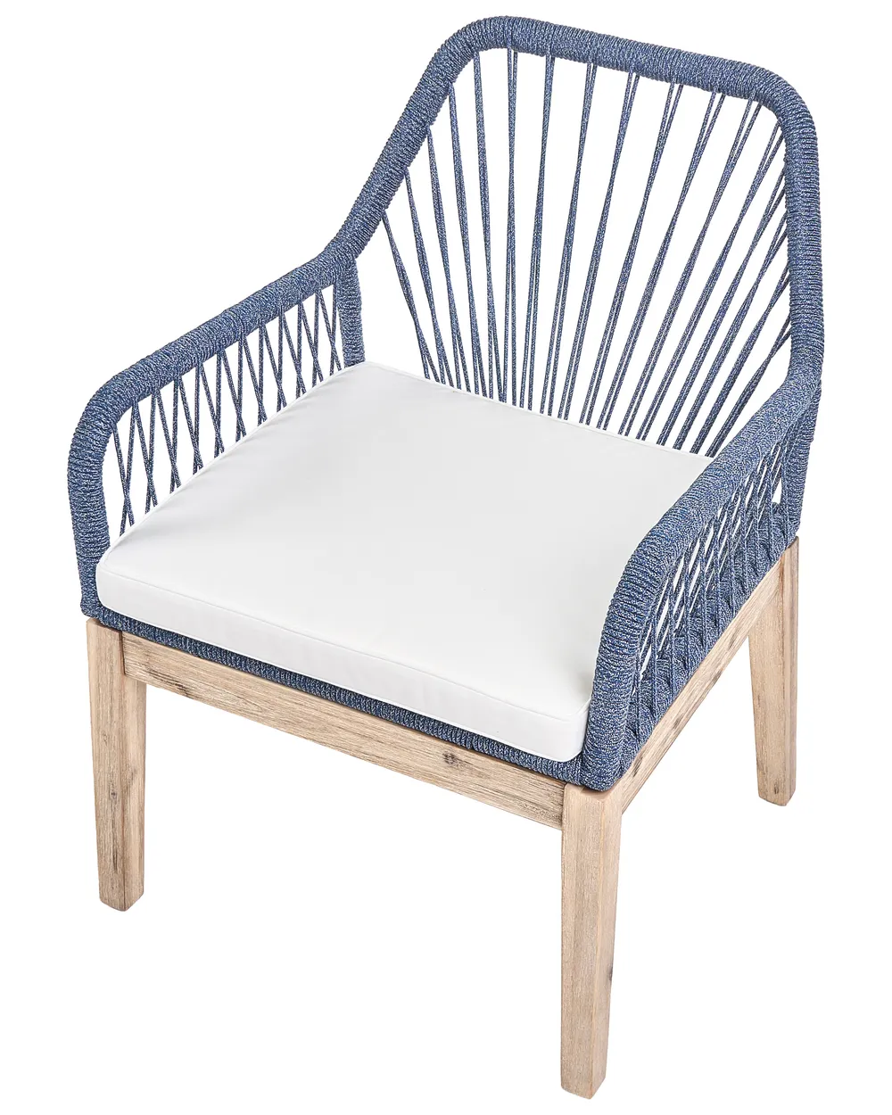 Set of 2 Garden Chairs with Cushions OLBIA Navy Blue_1073601