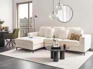 Hörnsoffa 4-sits OSLO Bouclé Vit Högervänd_946722