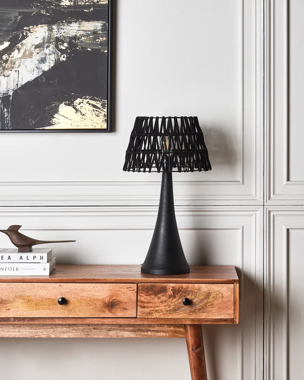 Table Lamp PELLEJAS Mango Wood Black_898913