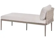Garden Corner Sofa with Table 3 Seater LEFFE Metal Beige Right Hand_1045256