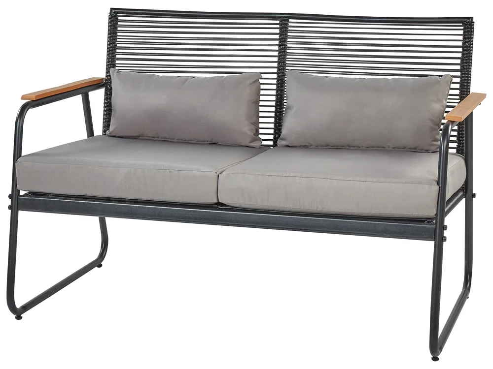 Garden Lounge Set with Table 4 Seater POMONTE Metal Black_919626