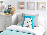 Set of 2 Decorative Cushions WARANASI 45 x 45 cm Cotton Blue_1178386