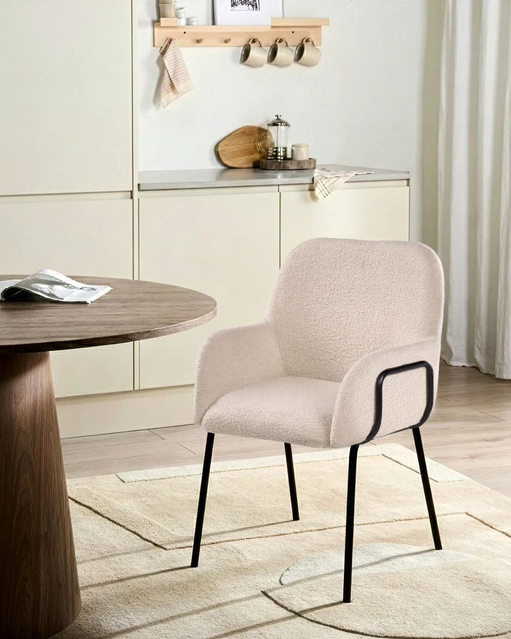Dining Chair ALGONA Boucle Light Beige