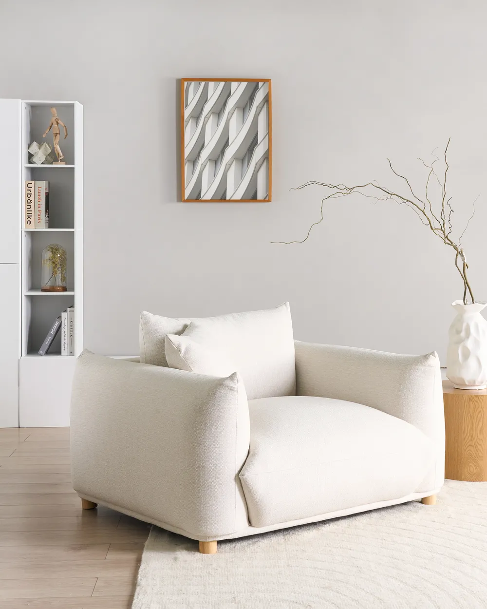 Armchair LUVOS Fabric Off-White