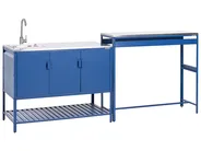 2 Piece Outdoor Kitchen Set with Sink MAENZA Blue Metal_1044866