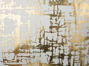 Set med 2 prydnadskuddar GARDENIA 45 x 45 cm Bomull Guld Abstrakt tryck_770380
