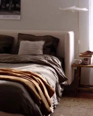 Säng med lamellram Sammet ARETTE 160 x 200 cm Ljusbeige_1175091