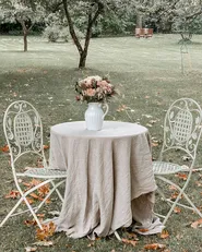 Garden Dining Set 4 Seater BIVIO Folding Metal Off-White_932293
