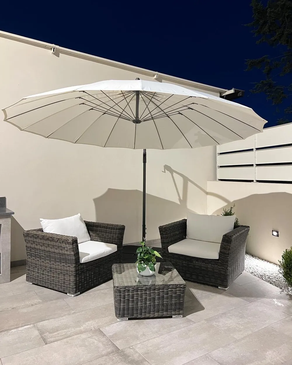 Cantilever Parasol 268 cm CALABRIA II Light Beige_949357