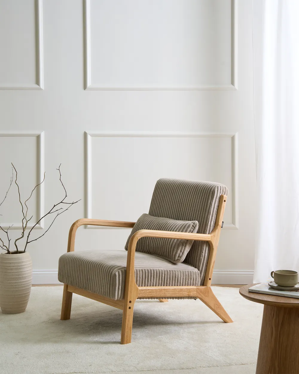 Armchair SORSELE Corduroy Beige