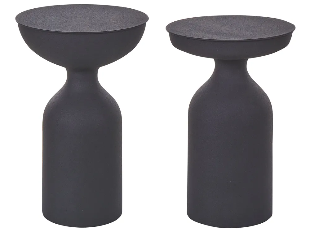 Set of 2 Side Tables COTA/TENJO Metal Black