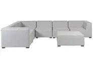 Ulkokulmasohva ja rahi 7-istuttava AREZZO modulaarinen Vaaleanharmaa Oikea_867633