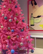 Artificial Christmas Tree FARNHAM 210 cm Pink_953169
