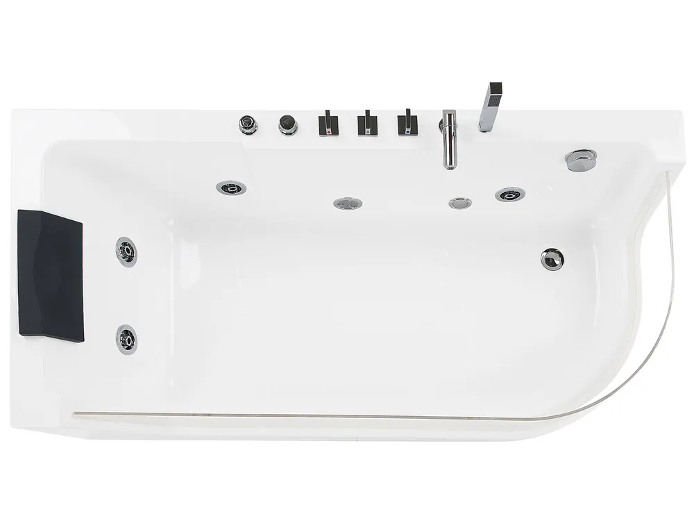 Corner Hot Tub with LED ACUARIO 1700 x 800 mm White Right Hand_755865