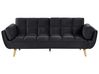 Sofa Bed 3 Seater ASBY Velvet Black