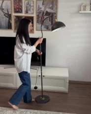 Floor Lamp LENNON Adjustable Metal Black_1167889