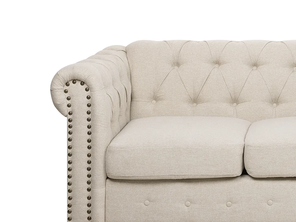 Sofa 3 Seater CHESTERFIELD Fabric Beige_732088
