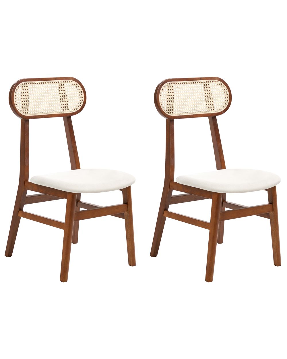 Set med 2 matstolar FALLON Trä Brun/ Ljusbeige