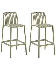 Set of 2 Bar Chairs ARICCIA Synthetic Material Green_1149259