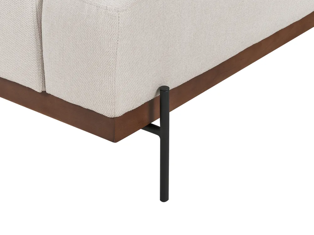 Corner Sofa 4 Seater MARIFERD Fabric Light Beige Left Hand_903170