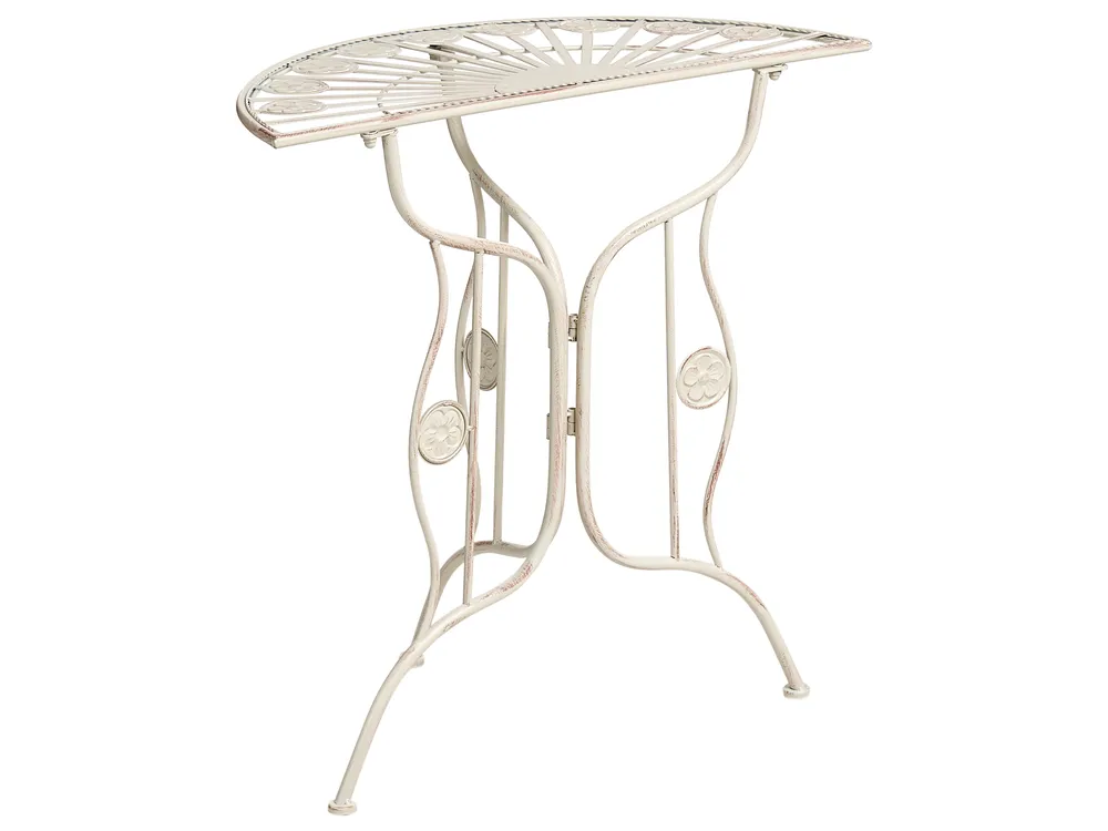 Bistrobord COGGIA 80 cm 37 cm Metall Ljusbeige_1002627
