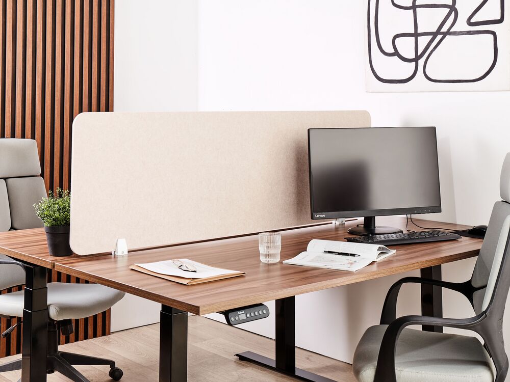 Desk Screen SPLIT 160 x 50 cm Beige