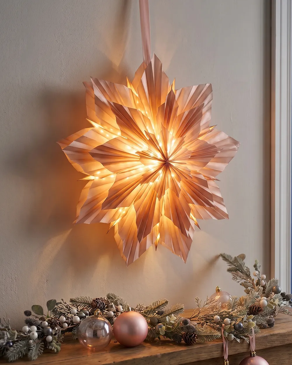Christmas Decoration OSTERAN 59 cm Star Pink