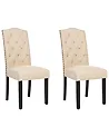 Set of 2 Dining Chairs SHIRLEY Fabric Beige