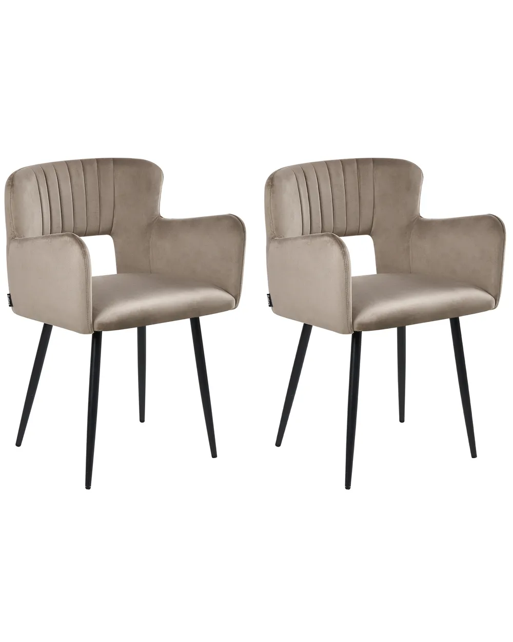Set of 2 Dining Chairs SANILAC Velvet Taupe