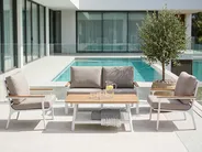 Trädgårdssoffgrupp med bord 4-sits ORERO Taupe_1027762